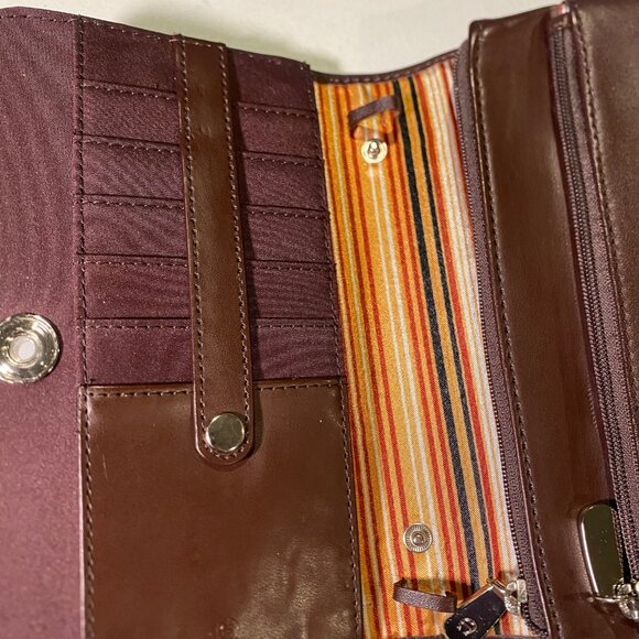 Etienne Aigner Burgundy Leather Wallet Card Holder - Vintage - Picture 4 of 10